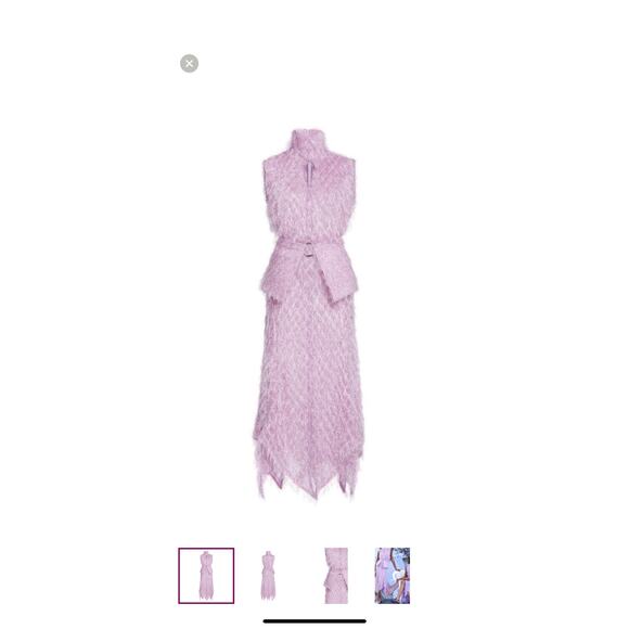 NWT Thebe Magugu Lilac Tinsel Keyhold Midi Sleeveless Dress Sz M - Picture 4 of 4